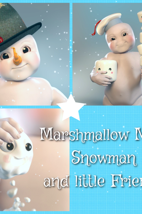 Marshmallow Man and Snow Man for Genesis 8 Male
