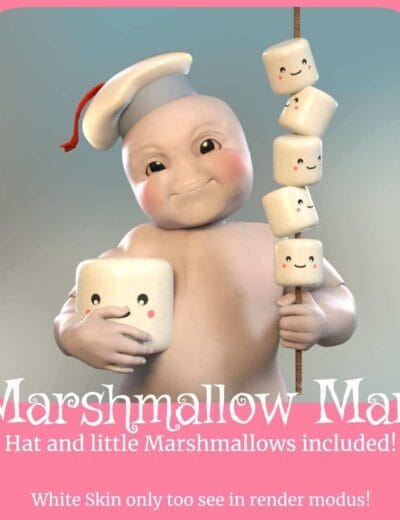 Marshmallow Man and Snow Man for Genesis 8 Male