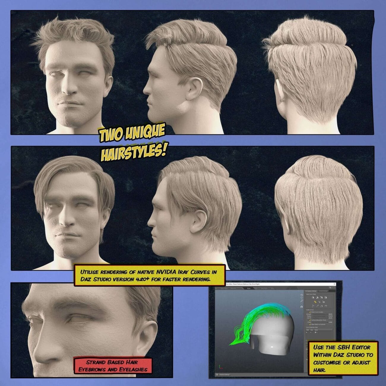 Robert Pattinson (with Hair) for Genesis 8.1 Male