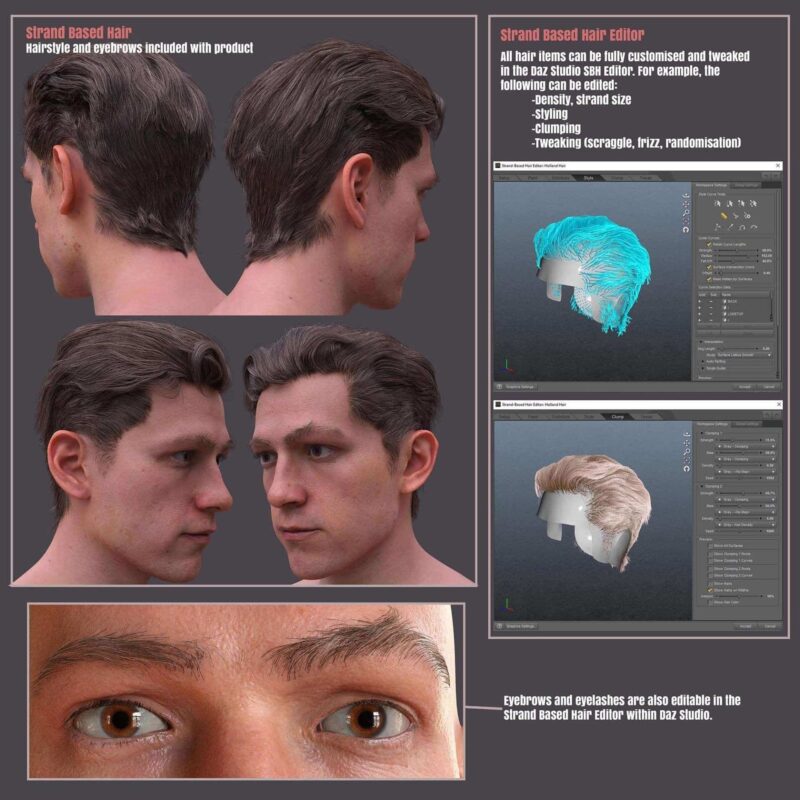 Tom Holland (with Hair) for Genesis 8.1 Male - Image 11