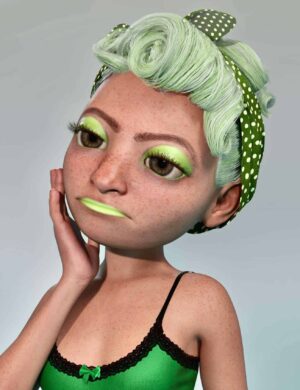 toon women with neon green makeup and green hair