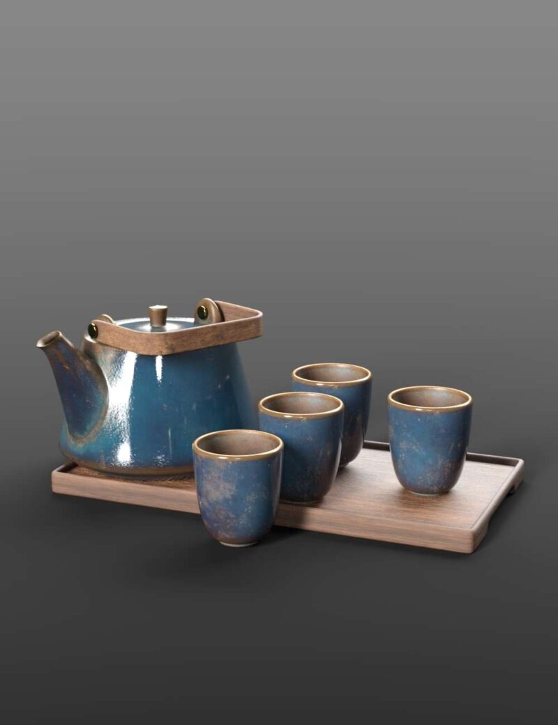 Asian Tea Set for Daz Studio - Image 7