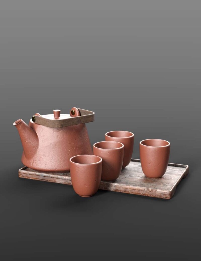 Asian Tea Set for Daz Studio - Image 6