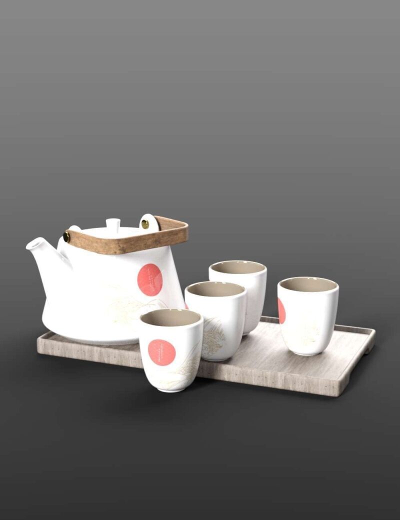 Asian Tea Set for Daz Studio - Image 2