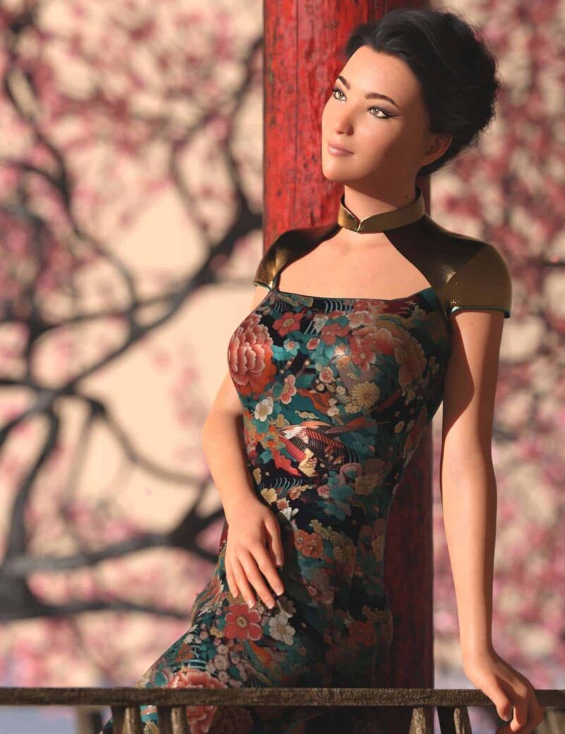 Qipao B v2 for Genesis 8.1 Female - Image 11