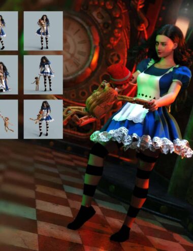 Dance My Wooden Doll Posen For Genesis 8 Female and Wooden Mecha