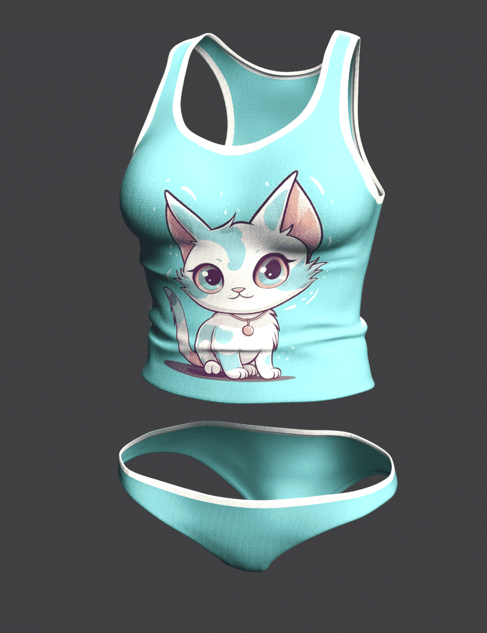Cotton Underwear for Genesis 8 Female and Genesis 9 4 Kitten print cotton underwear set for Genesis 8 Female and Genesis 9 Daz Studio