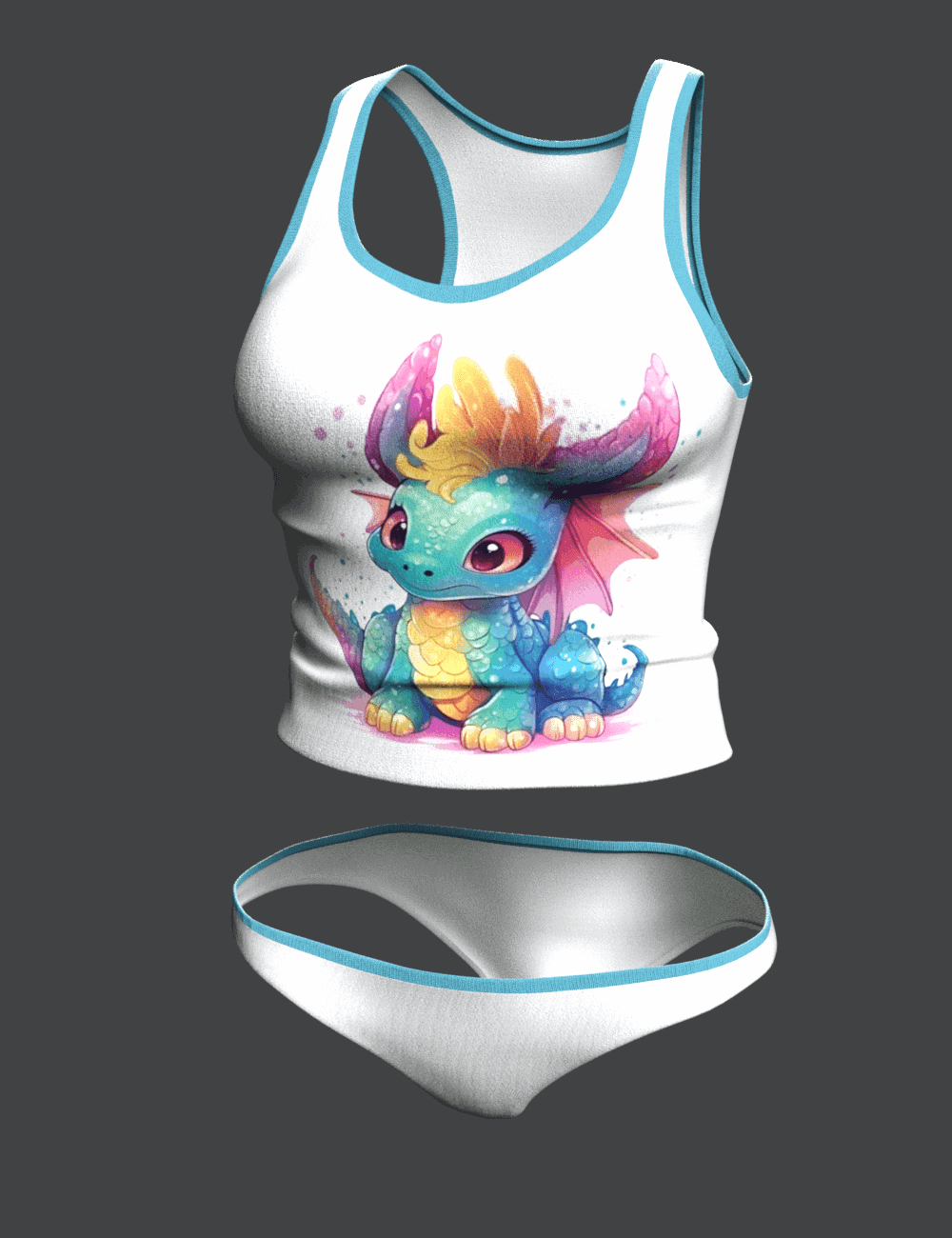 Cotton Underwear for Genesis 8 Female and Genesis 9 3 Daz Studio cotton underwear for Genesis 8 Female and Genesis 9 with baby dragon print
