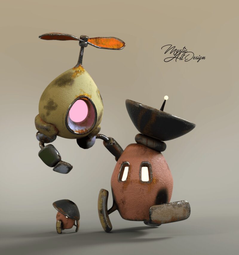 Cute flying Robot and Friends - Image 5