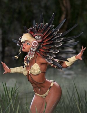 Mesoamerican Headdress For Genesis 3, 8, 9 PROPS 3D SHARDS