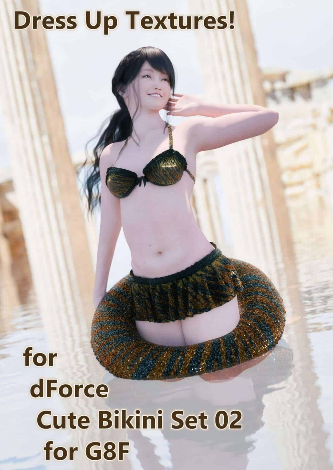 Dress Up Textures! for dForce Cute Bikini Set 02 for G8F