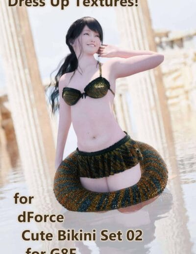 Dress Up Textures! for dForce Cute Bikini Set 02 for G8F