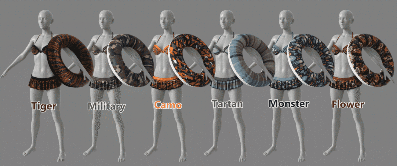 Dress Up Textures! for dForce Cute Bikini Set 02 for G8F