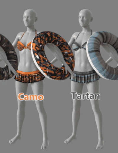 Dress Up Textures! for dForce Cute Bikini Set 02 for G8F