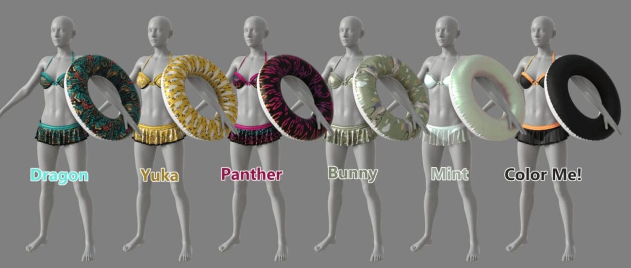 Dress Up Textures! for dForce Cute Bikini Set 02 for G8F