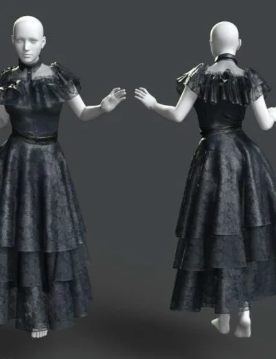 Wednesday Rave 'N Dance Dress for Genesis 8 Female