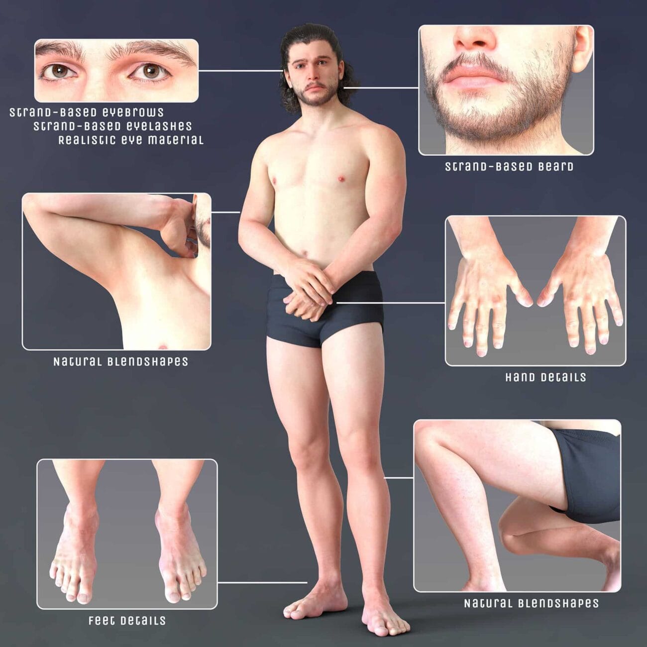 Kit Harington (with Facial Hair) for Genesis 9