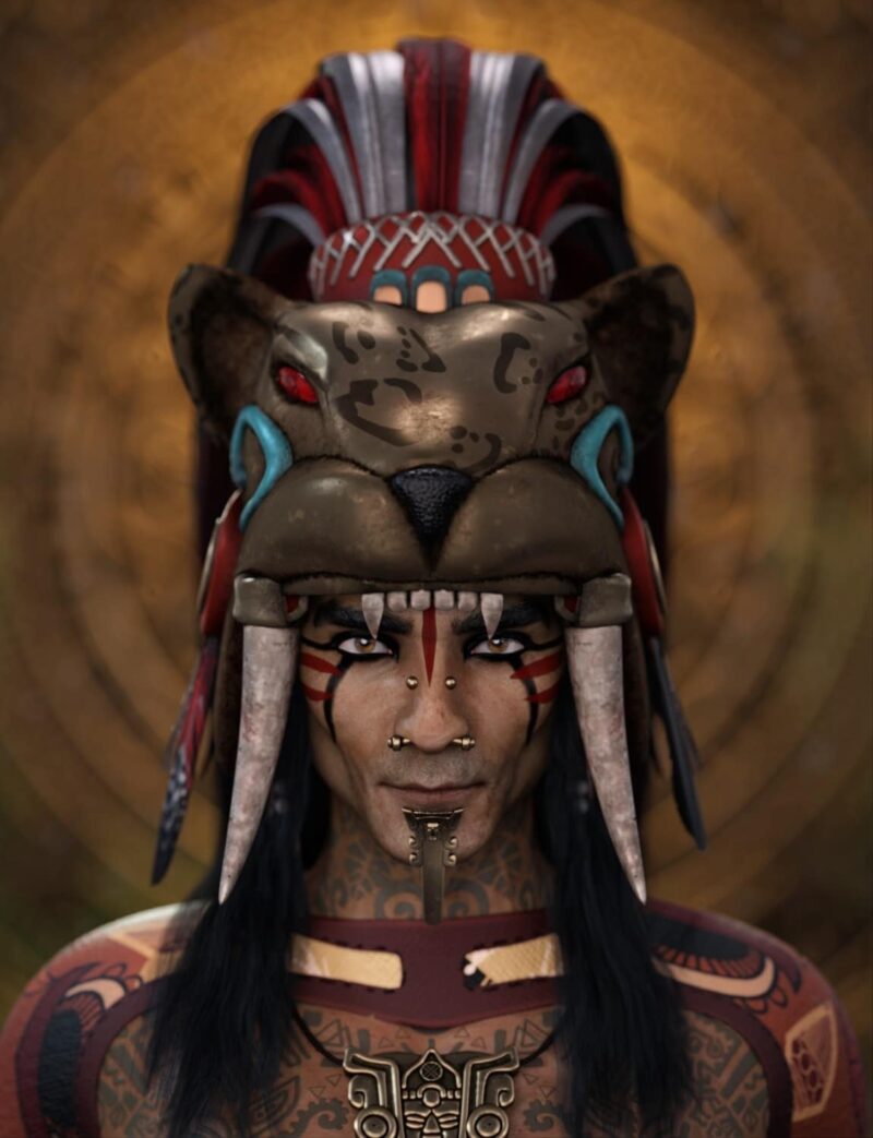 Mesoamerican Jaguar Headdress for Genesis 3, 8 and 9 OUTFITS 3D SHARDS 6