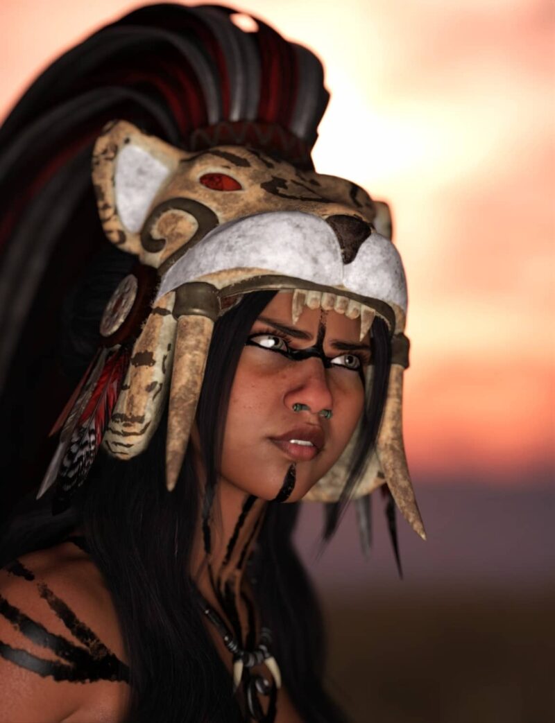 Mesoamerican Jaguar Headdress for Genesis 3, 8 and 9 OUTFITS 3D SHARDS 9