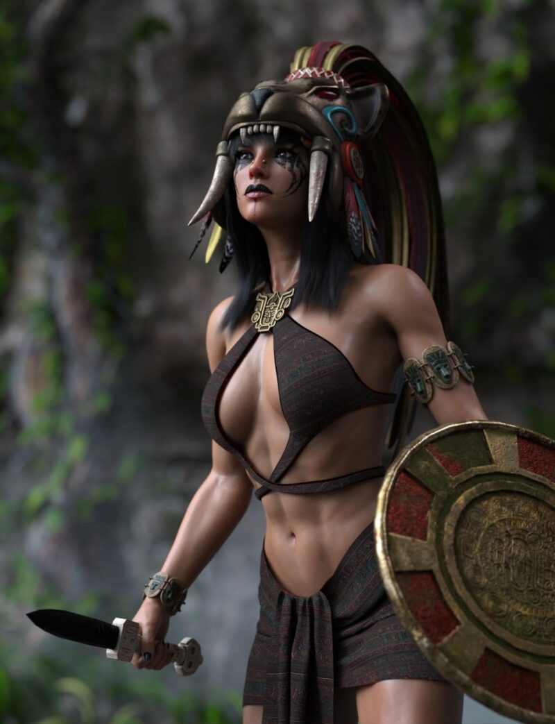 Mesoamerican Jaguar Headdress for Genesis 3, 8 and 9 OUTFITS 3D SHARDS 5