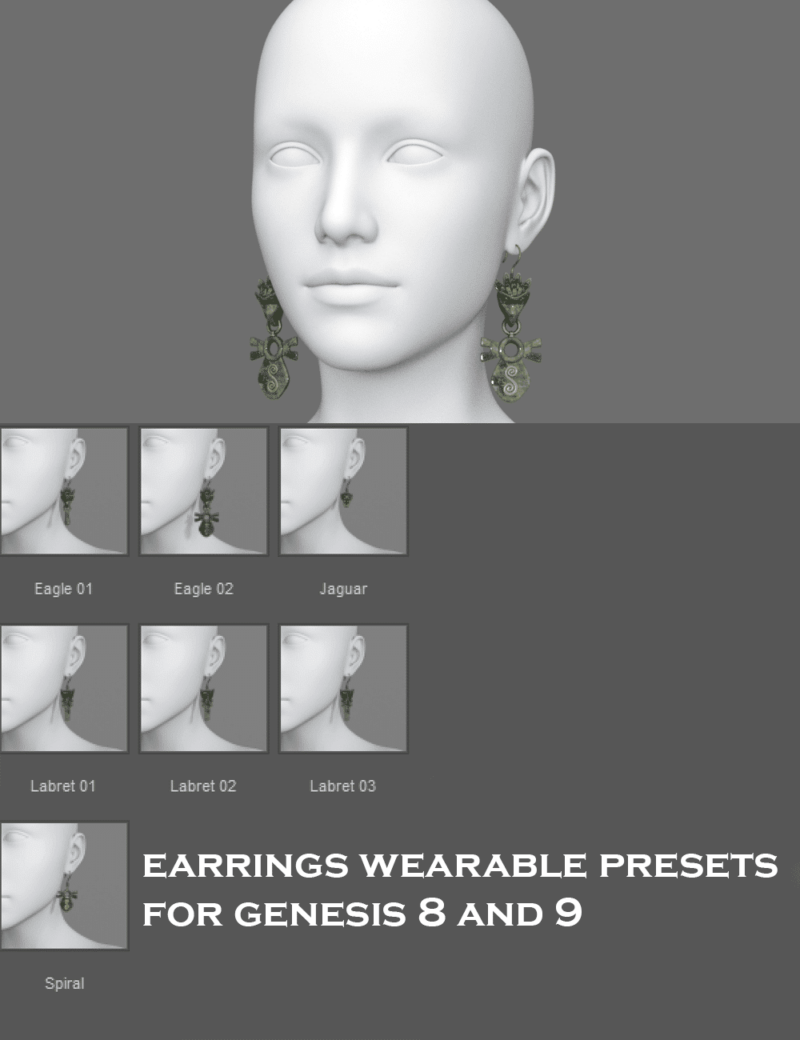 Mesoamerican & Modern Jewelry Sets for Genesis 3, 8 and 9 - Image 14