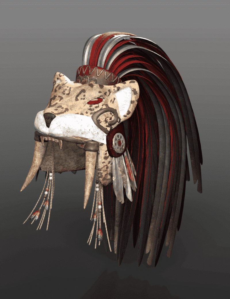 Mesoamerican Jaguar Headdress for Genesis 3, 8 and 9 OUTFITS 3D SHARDS 11