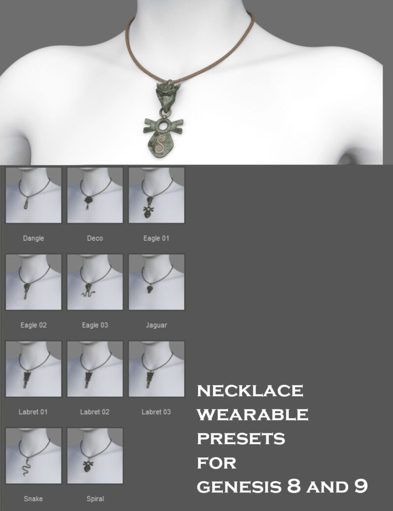 Mesoamerican & Modern Jewelry Sets for Genesis 3, 8 and 9 - Image 15