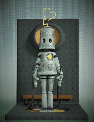 Little tin mecha yellow dots 7