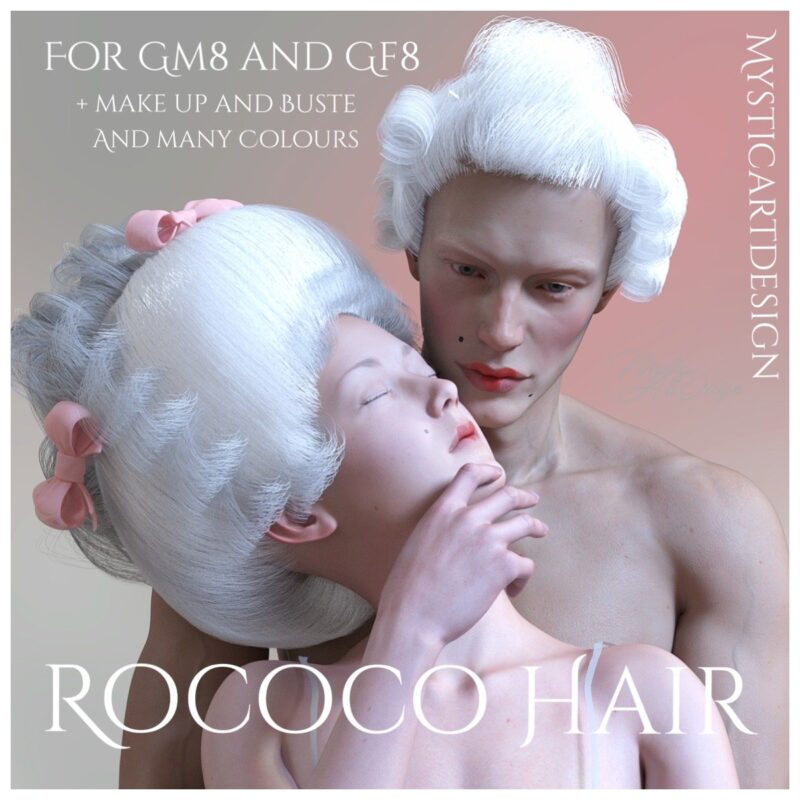 Rococ Hair for Genesis 8 - Image 2