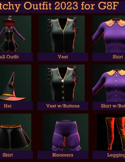 Happy Halloween! - Free - Witchy dForce Outfit for G8F