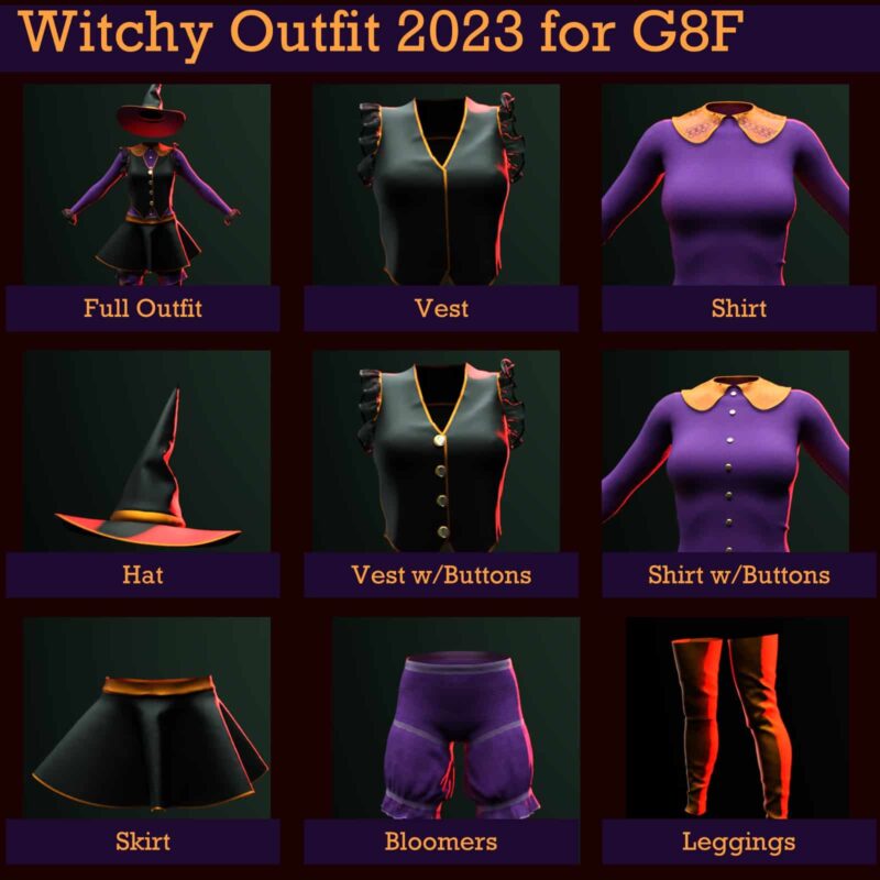 Happy Halloween! - Free - Witchy dForce Outfit for G8F - Image 2