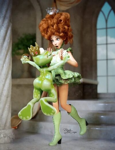 Daz Studio fantasy character with frog puppet, Weathermans Home Frogy Weathermans Home Frogy