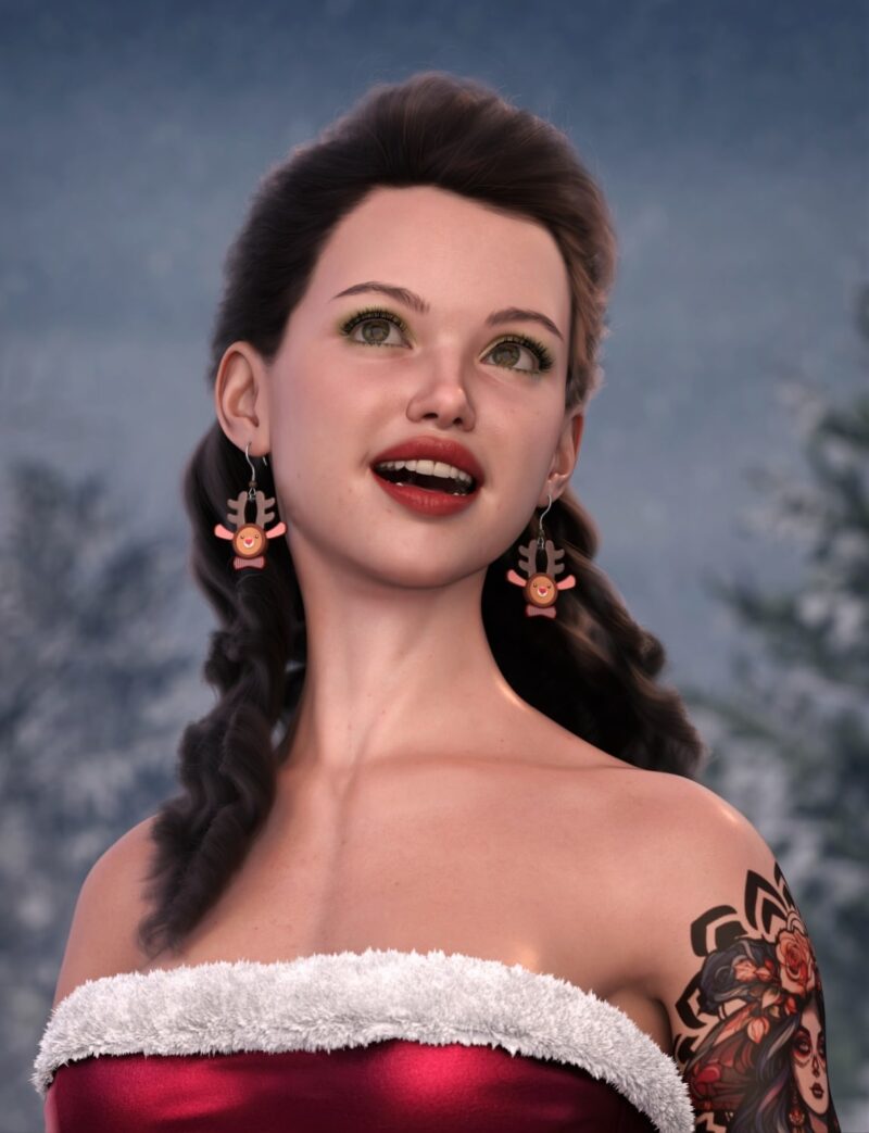 Advent Calendar -Rudolf Earring for Genesis 8 Female and 9