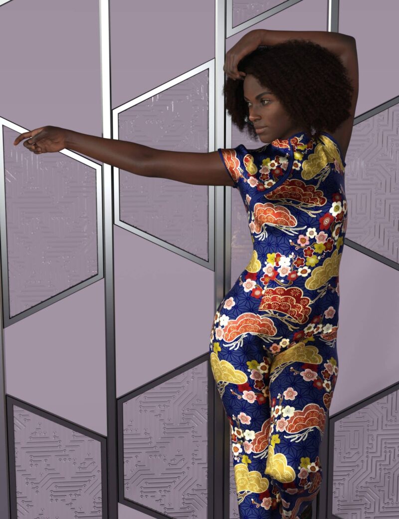 dForce Silk Jumpsuit for Genesis 8 Females - Image 3