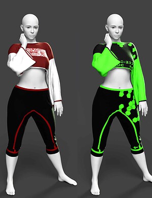 Dforce mixable warabi outfit for genesis 9 04 daz3d