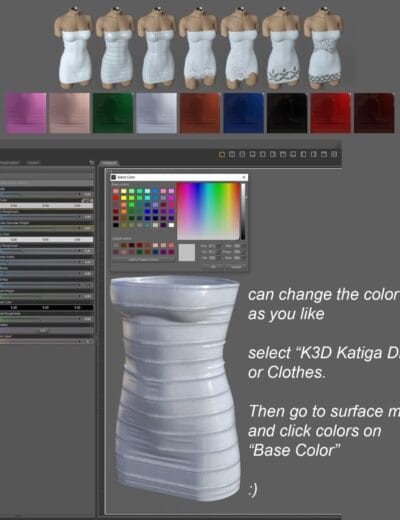 K3D Katiga Dress for Genesis 9