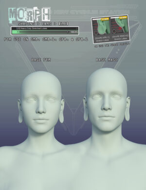 An example of the ear lobe morph on base masculine and base feminine G8 figures