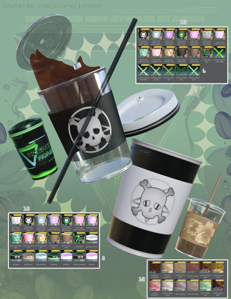 Image showing the hot and cold prop cups and icon lists of their mats