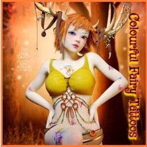 colorful fairy tattoos genesis 8 female