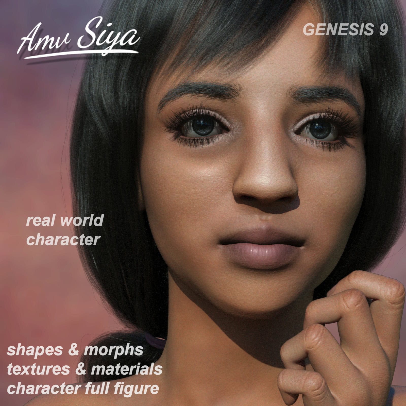 Amu Siya Genesis 9 realistic 3D female character portrait