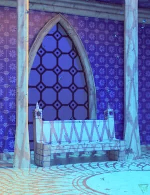 Deco 3D model of a Gothic-style church interior with stained glass window and ornate stonework, ideal for digital art and 3D rendering projects.