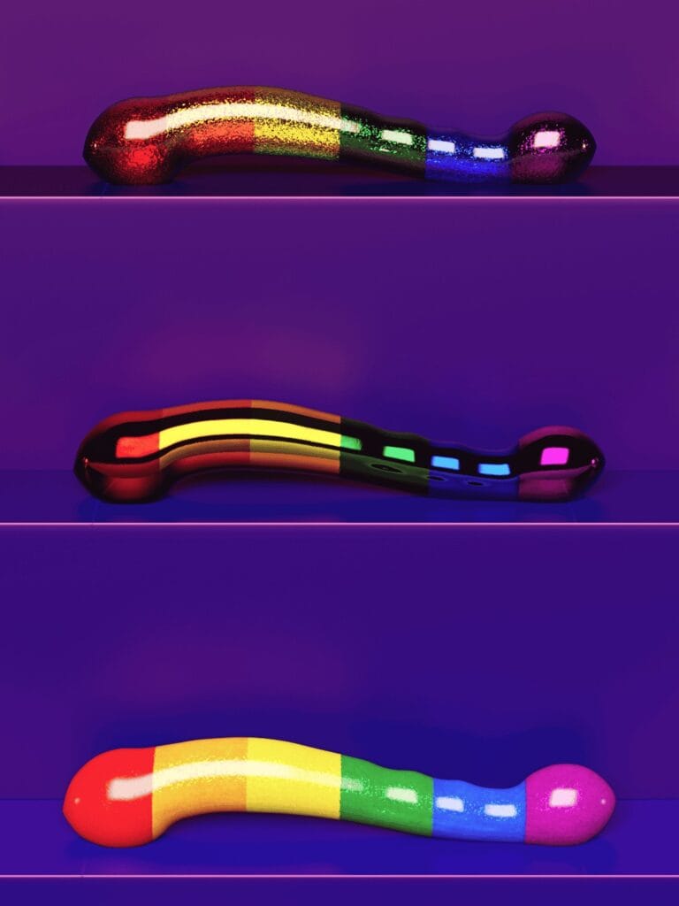 Colorful 3D abstract shapes with rainbow gradients and glossy textures, suitable for creative digital art, gaming, and design projects. High-quality Daz3D assets for vibrant visual effects.