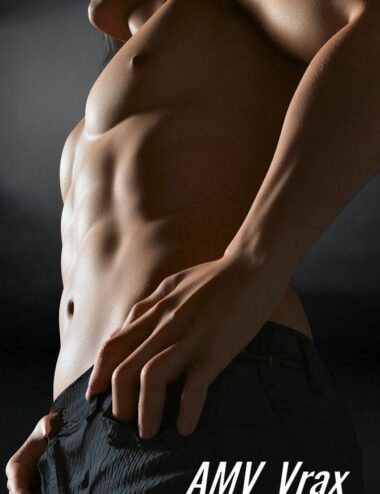 3D humanoid male torso with defined abs and muscular detail, showcasing high-quality Daz3D assets for realistic character modeling and digital art projects.