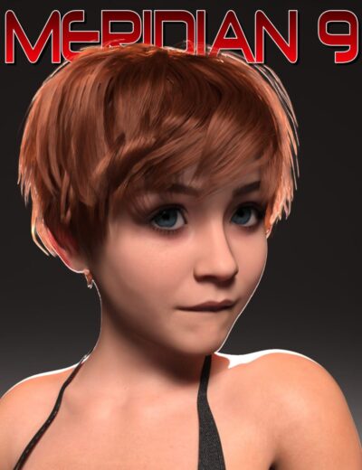 3D female character with short auburn hair, realistic skin texture, and detailed facial features, showcasing high-quality Daz3D assets for 3D rendering and digital art projects.