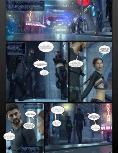 Nyxeth 7, moon city, cyberpunk street scene, neon lights, futuristic characters, bustling nightlife, urban dystopia, vibrant colors, 3D assets for Daz3D, high-quality digital art.