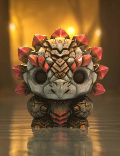 Vibrant 3D animal-themed figurine, detailed with gemstone-like textures, featuring a blend of realistic and fantasy elements, ideal for digital art and collectibles in Daz3D assets.