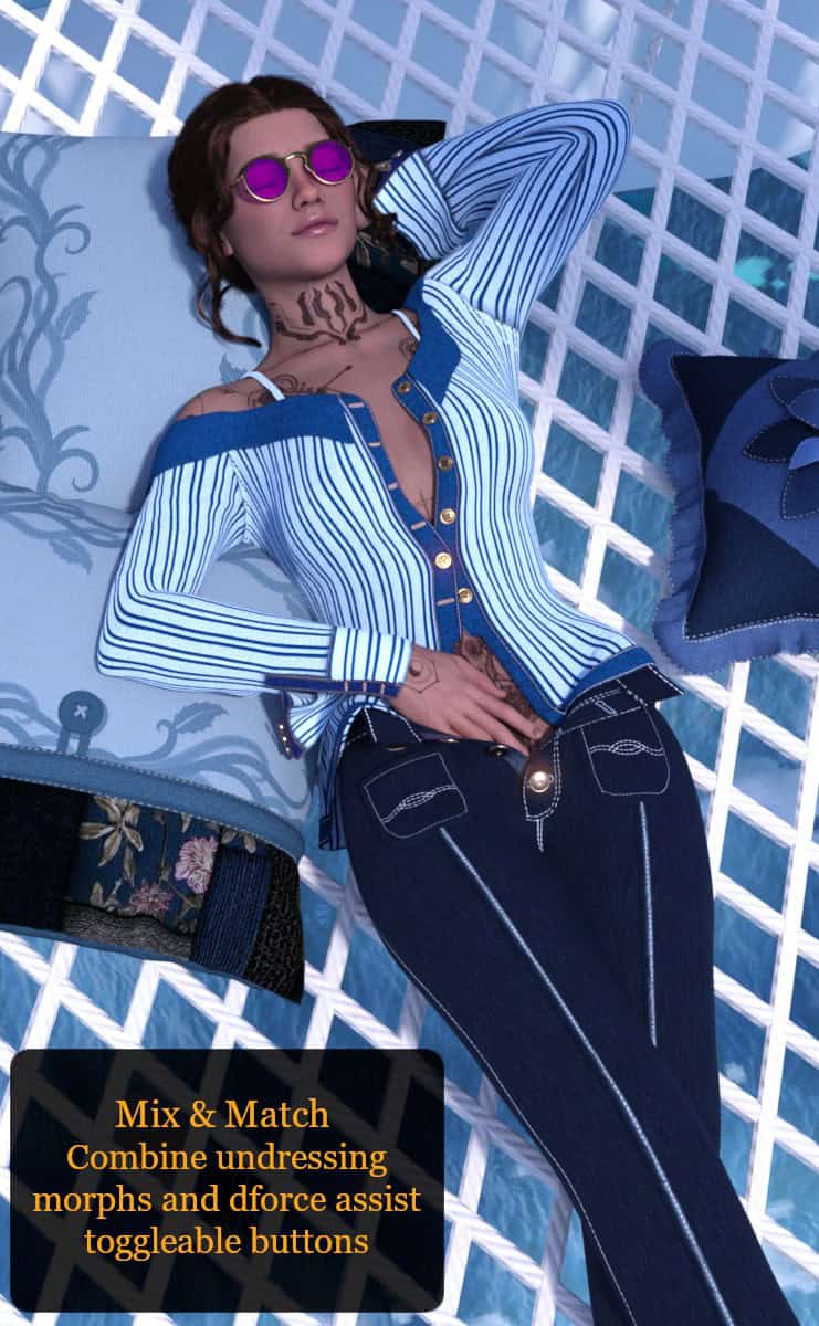 3D Shards - High-Quality Daz3D Assets for Realistic 3D Characters and Fashion, including customizable morphs, detailed textures, and versatile dforce clothing for professional digital art and rendering.