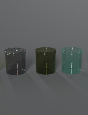 Glossy colored glass cylinders showcasing high-quality 3D assets for Daz3D, ideal for digital art, renders, and creative projects. Perfectly textured, transparent, and reflective.