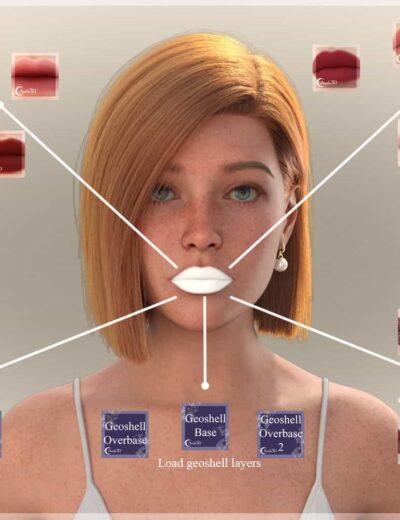 Guide to customizing 3D lips with color, translucency, metallic effects, and surface textures.