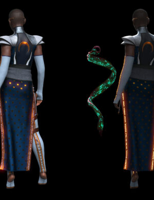 Covenant Vestige Full outfit Back View, Showing emissives on and off.